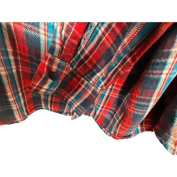 Denim & Supply Ralph Lauren Red Blue Plaid Flannel Shirt L – Vintage‎ Workwear - Picture 4 of 7